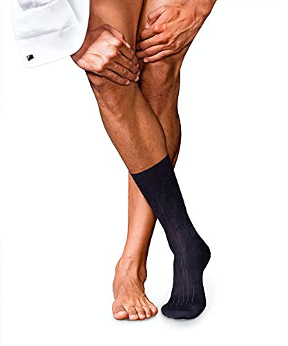 FALKE Herren Socken No. 2 M So Kaschmir einfarbig 1 Paar, Blau Dark Navy 6370, 43-44