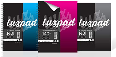 Silvine Luxpad A5 Twin Wire Hardback Notebook with 140 Feint Ruled Pages and Durable Casebound Covers THBA5AC