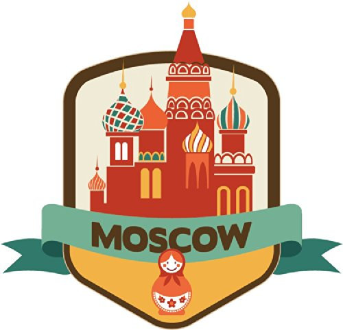 Moscow Russia World City Travel Label Badge Hochwertigen Auto-Autoaufkleber 12 x 12 cm