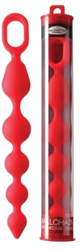 MALESATION Analkette medium in rot, 1er Pack