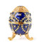 HANDBEMALT Vintage Style Musikspieluhr Fabergé-Ei mit Rich Emaille und funkelnden Strass Schmuck Schmuckkästchen, metall, blau, S