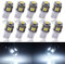 GLL MSA 10-Pack T10 501 LED Bulbs W5W 194 168 wHITE 5-SMD 5050 LED Car Interior,Dashboard,Number Plate,Sidelights Boot Light Bulbs (12 V)