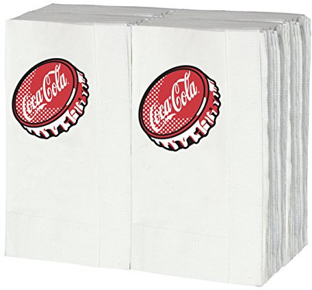Tablecraft CC402 Coca-Cola Lot de 100 serviettes en papier Blanc