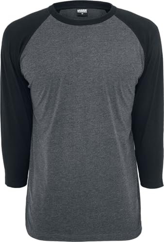 URBAN CLASSICS Herren T-Shirt Contrast 3/4 Sleeve Raglan Tee TB366, Gr. XXXXX-Large, Mehrfarbig (Cha/Blk 00314)