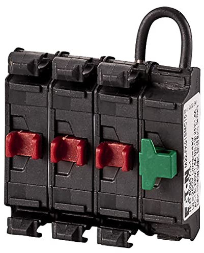 Eaton 180794 Kontaktelement, Flat Rear, 3 Öffner/1 Schließer, Schraubanschluss, Selbstüberwachend, mit Adapter und Meldekontaktbetätiger