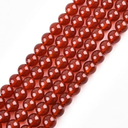 8mm Natural Carnelian Beads Round Semi Precious Gemstone Loose Beads for Jewelry Making (47-50pcs/strand)