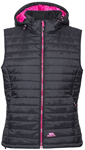 Trespass Womens Hooded Padded Gilet Aretha Black in Size - XXS