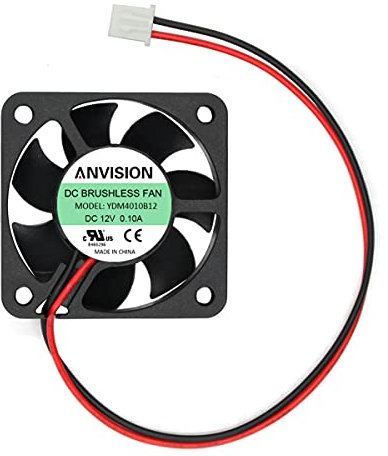 ANVISION 40mm x 10mm 4010 Dual Ball Bearing DC 12V Brushless Cooling Fan, YDM4010B12