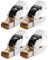 deleyCON 4x RJ45 Connettore 10 Gbit/s Senza Attrezzi Morsetto di Taglio LSA per LAN Ethernet Cavo di Posa - Per Cavi di Rete CAT6a CAT7 CAT7a CAT8 Cavo PoE Schermato Custodia in Metallo