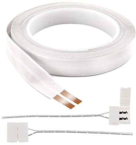 Frogbro Cavo per altoparlanti super piatto, bianco, adesivo, a basso profilo, può essere nascosto,2 connettori,2 conduttori in rame puro, cavo audio fai-da-te, 2 x 0,5 mm², 0,63 W x 15,2 m L