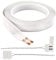 FROGBRO Cables de altavoz superplanos blancos, autoadhesivos, cables de altavoz de bajo perfil, 2 conductores de cobre puro, cable de audio DIY, 23 AWG, 1,6 cm de ancho x 15,2 m de largo