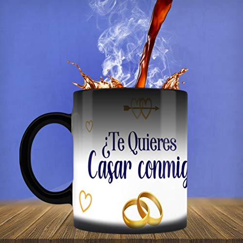 Los Eventos de la Tata Vela Decorativa Personalizada con Frase 'Te Quieres Casar Conmigo', Diseño con Corazones y Anillos (Mágica)