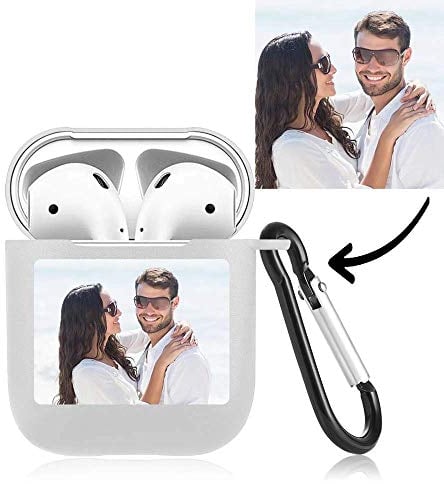 Personalisierte Hülle 2&1 mit Eigeinem Foto Bedrucken Case Schutzhülle Kabelloses Laden Tragbar Durchsichtig Geschenk Freunde Liebe Hund Geburtstag Weihnachten Valentinstag