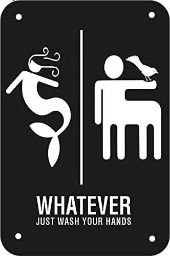 Metallschild Whatever Just Wash Your Hands für Toiletten, Cafés, Bars, Pubs, Geschäfte, Wanddekoration, 20,3 x 30,5 cm