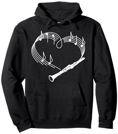 Herznoten-Klarinette Pullover Hoodie