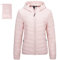 Outdoor Ventures Veste d'hiver légère avec capuche pour femme, chaude, courte, compacte, matelassée, mi-saison, rembourrée pour femme, doublée pour randonnée, voyage, rose, M