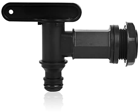 Wasserhahn für Regentonne Regenfass, IBC Tank Adapter, Regentonne Wasserhahn Adapter, Schlauchverschraubungen mit Plastikverschluss, Tankadapter Regentonnen Durchführungs