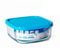 AC - Fiambrera Cuadrado de Cristal Recipientes para Alimentos de Plástico con Tapa Plástica, Fiambrera Apilable Hermético Recipientes. Apta para Lavavajillas y Microondas. Capacidad 340 CL.