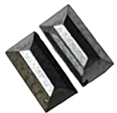 Gems For Jewels Baguette en diamant noir 2x4 mm pour femmes, 2 pcs diamants à facette rectangle noir, paire en diamant noir pour bijoux - PPD831A