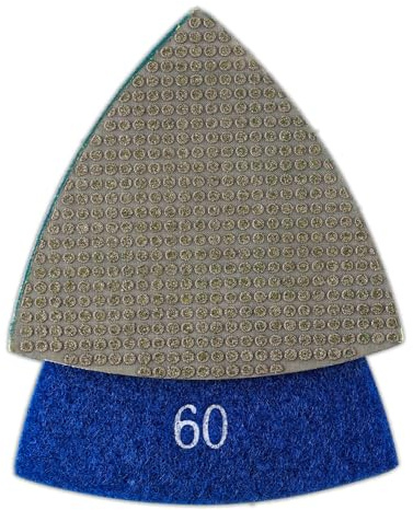 HOMESOM Triangular Diamond Polishing Pads Diamond Triangular Sanding Pads for Stone Marble Concrete Ceramics Glass Tile 1pc(Grit 60)
