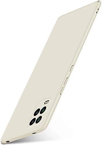 moex Alpha Case für Xiaomi Mi 10 Lite 5G Hülle Ultra Dünn, Schutzhülle mit erhöhtem Kameraschutz, Slim Cover Hardcase Backcover, Dünnste Handyhülle Minimalistisch, Creme