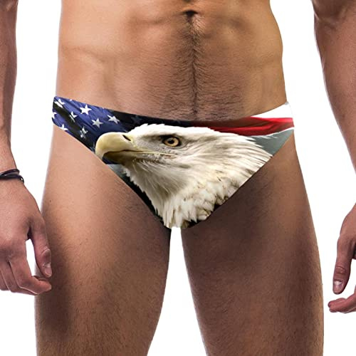 VBFOFBV Maillot de Bain Jammers pour Hommes et garçons, Maillot de Bain de compétition,Aigle et Drapeau américain