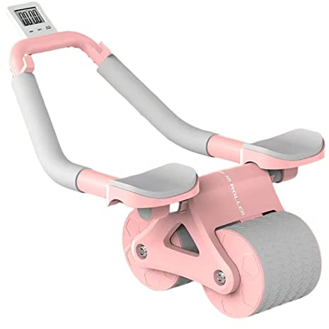 Abdominal Roller Abdominal Trainer, Automatic Rebound Abdominal Wheel AB Roller Wheel, Wheels Roller, Abdominal Trainer for Core Strength Training, with Sturdy Double Wheels and Automatic Rebound