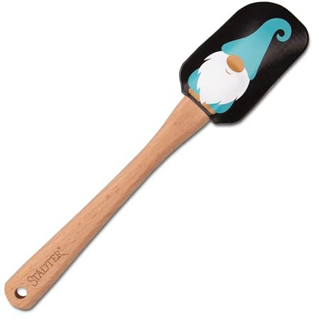 STÄDTER Teigschaber-Wichtel aus Holz/Silikon in der Holzfarbe und Schwarz, Länge: 25 cm, 504271