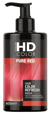 Farcom professional HD Color Refresh - Mascarilla capilar con queratina para un efecto antiencrespamiento, 400 ml (rojo)