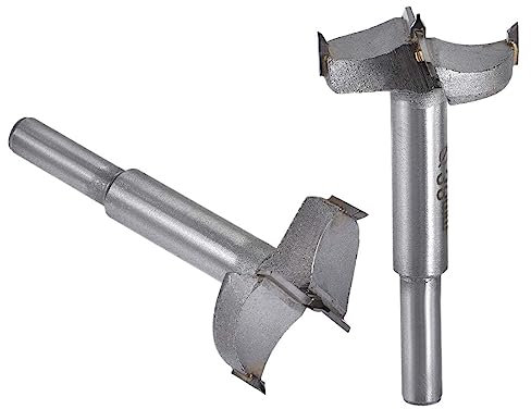 MACHSWON 2 PCS Forstner Drill Bits Tungsten Carbide Wood Hole Saw Opener Drill Bit 38mm+40mm Woodworking Drilling Boring Bit Cutter