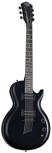 J & D M8B E-Gitarre, Single Cut, Mattschwarz, Humbucker Tonabnehmer, Tune-o-Matic Brücke, 22 Bünde