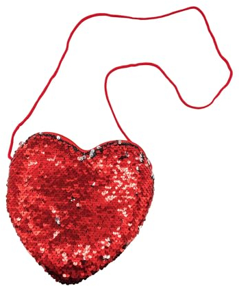 Tasche Herz Pailletten rot/Silber