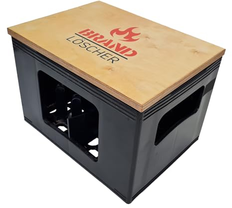 BierEx Bierkastensitz Bierkistensitz aus Holz Sitzauflage für Bierkisten, Hocker, Sitzkissen für Getränkekisten (Brandlöscher)