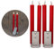 Stabkerzen LED mit Timer ROT 4 Stück ROT indoor - 6 Stunden - ECHTWACHS 23cm Höhe für Kerzen 2,2cm Durchmesser 2 AAA Batterien notwendig LED Stabkerzen flackernde Flamme bewegliche Flamme Licht