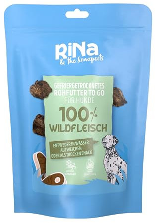 RiNa 100% Wildfleisch - Rohfutter für Hunde - 345g frisches Fleisch pro 100g - Natürlicher Geschmack und Nährstoffdichte - Gefriergetrocknet - 90g