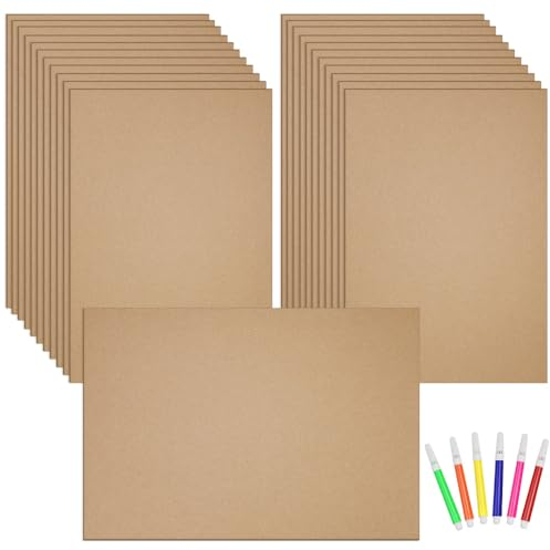 NAROSEBE 20 Stück A3 Wellpappe(297 x 420 mm), 3mm Karton Blätter, Wellpappe zum Basteln, Kartonpapier Kartons, Künstler Papier Kartons, Wellpappen Packpapier Bögen für Malen, Kunsthandwerk