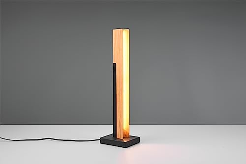 lightling Carola LED Tischleuchte, 4-fach Touch Dimmer, Höhe: 50 cm, Schwarz Matt Metall & Holz, max: 8W