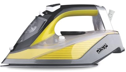 Steam Iron, With Pearl Infused Ceramic Soleplate, 2200W Portable Handheld Iron, 380ml Water Tank, with 3 Steam Modes, Anti-Drip and Self-Clean Function (Yellow)