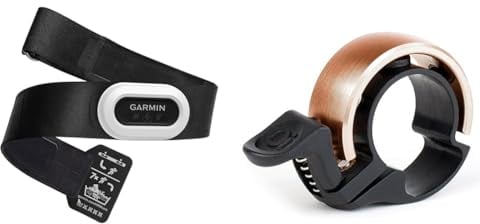 Garmin HRM- Brustgurt, Aufzeichnung von Herzfrequenzwerten, ANT+ und BLE & Knog Classic Fahrradklingel Unisex Erwachsene,Copper, Gr.L