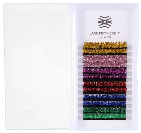 Healvian Lot de 6 paires de faux cils avec paillettes extensions de cils colorés faux cils avec paillettes pour maquillage, accessoires de maquillage pour yeux, parfaits pour les fêtes et occasions