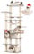 Gitelsnour Cat Tree, 63 Tall Wood Cat Tower for Indoor Cats Large Adult, Modern Cat Condo with Scratching Post and Food Station, Cat Tunnel, 2 Cat Bowls, Hammock, Rustic Gray GCT101-MSG