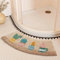 Alfombra de baño curvada para baño,alfombra de baño semicircular, alfombra de ducha de esquina antideslizante, ultra suave absorbente para inodoro de hotel, 42 x 100 cm, plantas en maceta, 42 x 75 cm