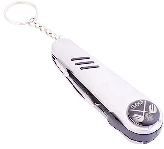 MUSISALY 6 1 Outil de Nettoyage de réparation Trousse Outils Sacoche Outils kit Meche Golf Accessoire Nettoyage Club Golf Porte-clés créatif pour Les Joueurs Gadget Polyvalent Silver