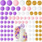 NACHLYNN 80 Pcs Cake Balls Decorations Mini Balloon Cake Topper Balls Foam Cupcake Toppers Balls for Cake Decorating Birthday Parties Weddings Anniversary (Purple Pink Gold Series)