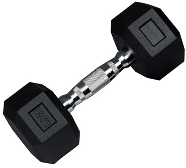 wuuhoo® Hexagon-Hanteln Dorian 2,5-27,5 kg Robuste, gummierte Gusseisen-Hanteln für Krafttraining zu Hause, ergonomischer Griff, perfekt fürs Homegym, auch als 2er-Set erhältlich 5 kg