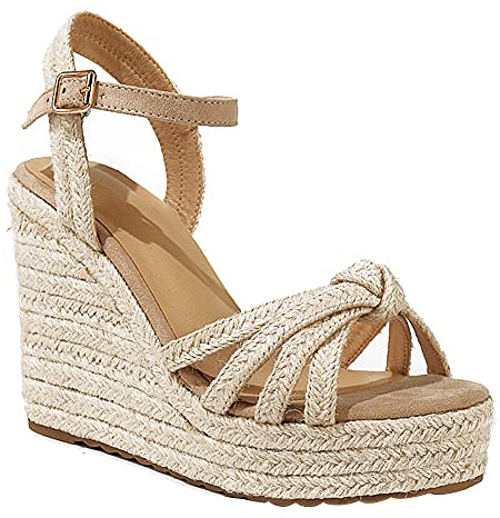 mikarka Sandals for Women 2026: Comfortable Wedge Platform Sandals Women - Braided Espadrilles for Women Ankle Strap Open Toe Wedges Heels Beach Sandals Summer Shoes