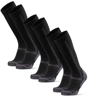 DANISH ENDURANCE Kniehohe Merino Wandersocken, Anti-Blasen, 1 & 3 Paar | Lange Thermo Wollsocken, Warm & Gepolstert mit Anti-Blasen-Schutz für Winterwanderungen, Trekking & Oktoberfest, Unisex
