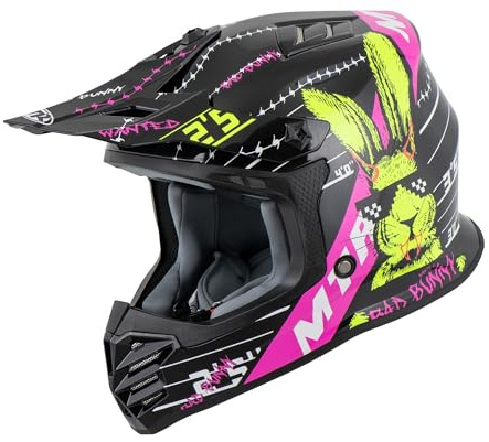 X7B-S Bunny Motocross Helm Kinder, Motorradhelm für Kinder, Downhill Helm, Perfekt Für Motorrad & Mountainbike, CE Zertifiziert, Robust & Komfortabel, YS
