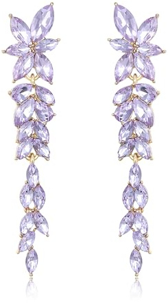 EVER FAITH glänzend Marquise Kristall Kronleuchter Ohrringe Elegant | Strass Blume hängend Ohrstecker für Damen Party Hochzeit Prom