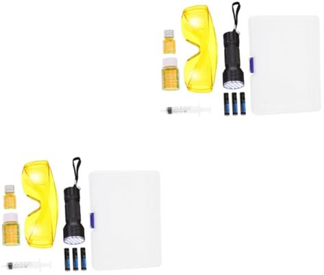 Gatuida 2 Ensembles D'Outils De Détection De Fuite De Climatiseur Kit De Voiture Lampe De Poche UV Réservoir De Test De Joint Carburateur Brouillard Détecteur De Fuite De Réfrigérant